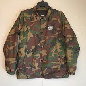 Vans Youth Green Camo Snap Collar Jacket Polyester X-Large